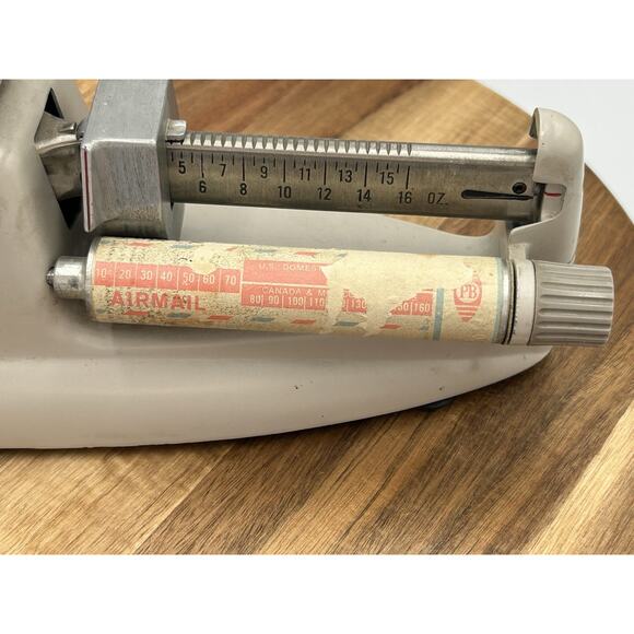 Vintage Pitney-Bowes Mechanical Postal Scale 16 oz Rate Roller USA Made MCM - Picture 3 of 12